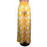 Casual Polka Dot Print Wide Leg Long Pants BS-1193
