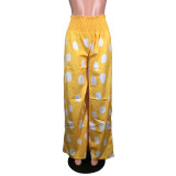 Casual Polka Dot Print Wide Leg Long Pants BS-1193
