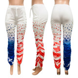 Casual Print Tight Folds Long Pants NIK-128