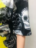 Trend Personality Skull Print Two Piece Set NIK-129