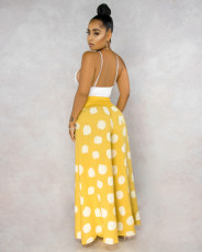Casual Polka Dot Print Wide Leg Long Pants BS-1193