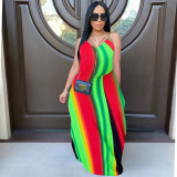 Sexy Printed Spaghetti Strap Maxi Dress MOF-5165