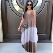 Sexy Printed Spaghetti Strap Maxi Dress MOF-5165