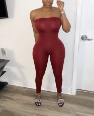 Solid Strapless Skinny One Piece Jumpsuits WSM-5162