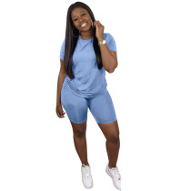 Plus Size Solid Color Fashion Casual Two Piece Suit LP-6199