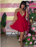 Sexy Backless Spaghetti Strap Big Swing Mini Dress AIL-104