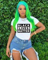 Letter Print O Neck Short Sleeve T Shirt BN-9240