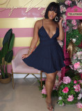Sexy Backless Spaghetti Strap Big Swing Mini Dress AIL-104