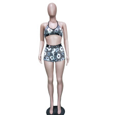Floral Print Fitness Two Piece Shorts Set BN-9241