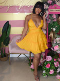 Sexy Backless Spaghetti Strap Big Swing Mini Dress AIL-104