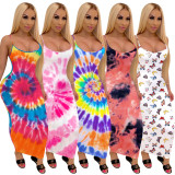Sexy Butterfly Print Suspenders Maxi Dress TE-4025-1