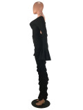 Temperament Sexy Solid Color Backless Flare Sleeve Folds Suits SMD-2028