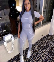 Casual Sports Short Sleeve Two Piece Pants Set MAE-2041