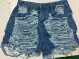 Denim Ripped Hole Skinny Jeans Shorts LSD-8695