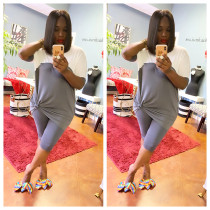 Casual Patchwork Two Piece Shorts Set LUO-3073