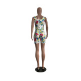 Cartoon Print Sleeveless Hole One Piece Rompers CHY-1235