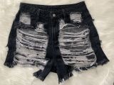 Denim Ripped Hole Skinny Jeans Shorts LSD-8695