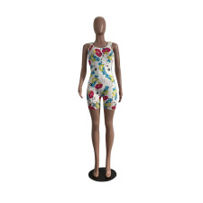 Cartoon Print Sleeveless Hole One Piece Rompers CHY-1235