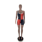 Contrast Color Sleeveless Yoga Fitness Playsuit CHY-1239