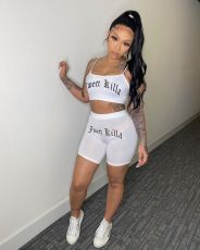 Letter Print Camisole Shorts Two Piece Set WSM-5154