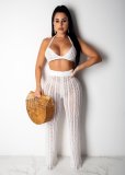 Fashion Knitted Mesh Cutout Perspective Long Pants Suit ZSD-046