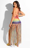 Sexy Crochet Tassel Cutout Skirt Two Piece Set ZSD-051