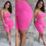 Casual Tube Top Shorts Two Piece Set TR-1028
