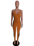 Sexy Mesh Patchwork Strap Skinny Jumpsuits MEM-8288