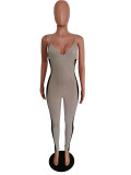 Sexy Mesh Patchwork Strap Skinny Jumpsuits MEM-8288
