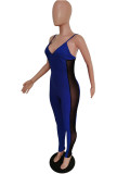 Sexy Mesh Patchwork Strap Skinny Jumpsuits MEM-8288