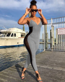 Sexy Mesh Patchwork Strap Skinny Jumpsuits MEM-8288