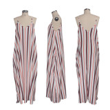 Sexy Printed Sleeveless V Neck Maxi Slip Dress SMR-9243