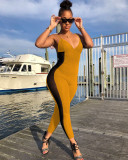 Sexy Mesh Patchwork Strap Skinny Jumpsuits MEM-8288
