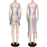 Multicolor Glitter Nightclub Suspender Dress Two Ways To Wear ASL-6277