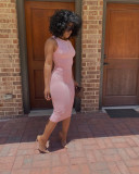Solid Sleeveless Bodycon Midi Dress BGN-086