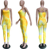 Gradient Backless Cross Strap One Piece Jumpsuits BGN-091