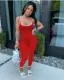 Plus Size Solid Sleeveless Skinny Jumpsuits DAI-8245