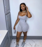 Solid Sleeveless Strap Fitness One Piece Rompers SHD-9283