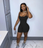 Solid Sleeveless Strap Fitness One Piece Rompers SHD-9283