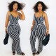 Plus Size 4XL Sexy Stripe Suspenders Jumpsuits LM-8162