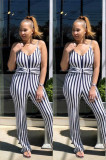 Plus Size 4XL Sexy Stripe Suspenders Jumpsuits LM-8162