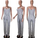 Plus Size 4XL Sexy Stripe Suspenders Jumpsuits LM-8162
