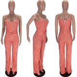 Plus Size 4XL Sexy Stripe Suspenders Jumpsuits LM-8162