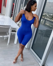 Solid Sleeveless Backless Skinny Playsuit YIY-5194