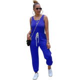 Solid Sleeveless O Neck Casual One Piece Jumpsuit SFY-142