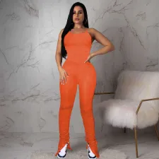 Sexy Backless Folds Split Micro Flare Jumpsuits NM-8303