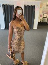 Sexy Leopard Print Spaghetti Strap Club Dress JH-174