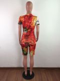 Tie-dye Sports Two Piece Shorts Set (including mask) LX-2075