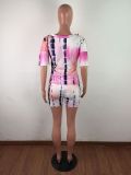Fashion Tie-dye Casual Two Piece Suit Without Mask LX-6871