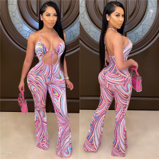 Fahion Sexy Slim Printed Jumpsuit LSL-6346-1